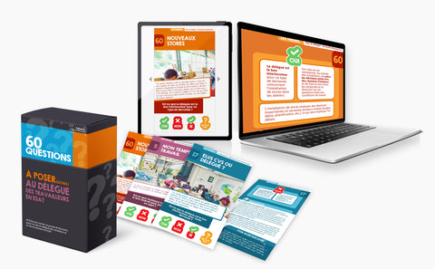 Pack boite 60 fiches + l'abonnement numérique pour 1 an - 60 questions à poser (ou pas !) au délégué des travailleurs en ESAT