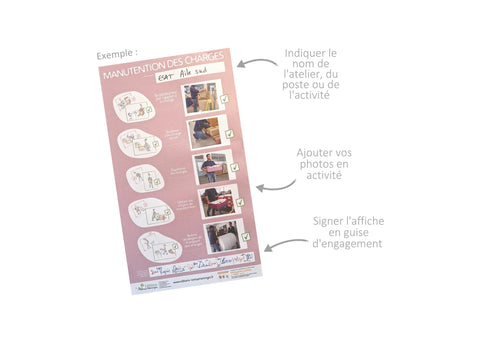 Pack 3 affiches : Gestes et postures à personnaliser